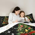 thumbnail image 5 of Feelyou Christmas Tree Full Size Comforter Sets for Child, Gold Xmas Bell Bedding Comforter Set, Winter Festival Reversible Bedding Sets, Super Cozy Room Decor, 3pcs, 5 of 8