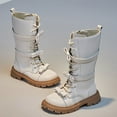 thumbnail image 4 of FAOWME Child Boots Shoes Long Boots Shoes Fall Girls Boots Shoes Children Boots White 10-10.5 Years, 4 of 7