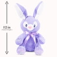 thumbnail image 2 of Bella Stuffed Bunny Toy - Animated Interactive Baby Bunny with Peek-a-Boo Feature and Singing Songs - Perfect Baby Plush Toy Gift for Ages 0-2, Purple (Set of 2, Purple) by Dimple, 2 of 9
