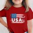 thumbnail image 2 of Afuyipoi Girls Graphic T-Shirt （for 3-15） Short Sleeve Independence Day Celebration Crew Neck Patriotic Tops Tee for Boys Red Size 14, 2 of 6