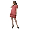 thumbnail image 4 of Moomaya Tunique à Manches Courtes Robes de Cocktail pour Femmes Robe en Coton Uni Extensible, 4 of 5