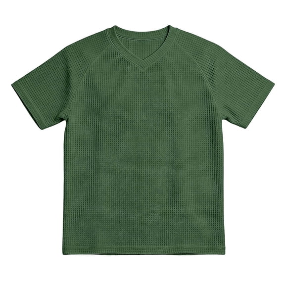 Shirt for Men Short Sleeve Crew Neck Shirts Loose Fit Army Green Tshirt Mens Clothing
