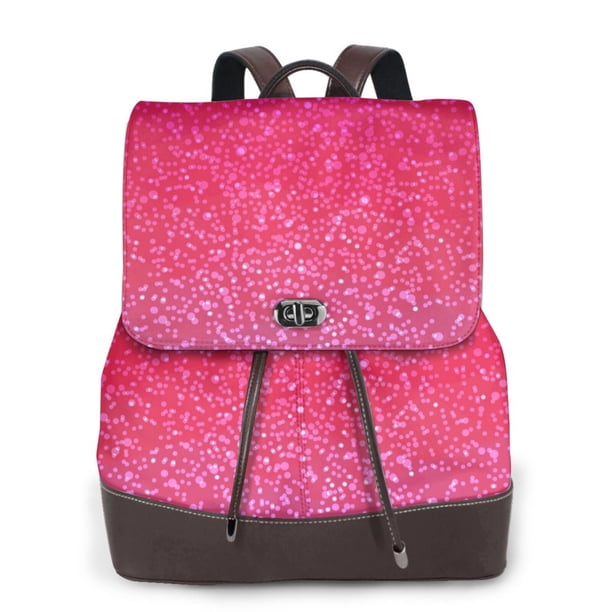 Fotbe Light Purple Glitter Mochila Bolso con Estampado para Mujer, Mochila Antirrobo de Nylon Impermeable, Bolsa Ligera de Hombro