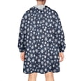 thumbnail image 2 of Wearable Oversized Blanket,Dark Blue Christmas Snowflake Pattern Wearable Blanket Hoodie for Adults,Cozy Hooded Blankets with Super Pockets,Super Warm Fuzzy Pullover for Women & Men, 2 of 6