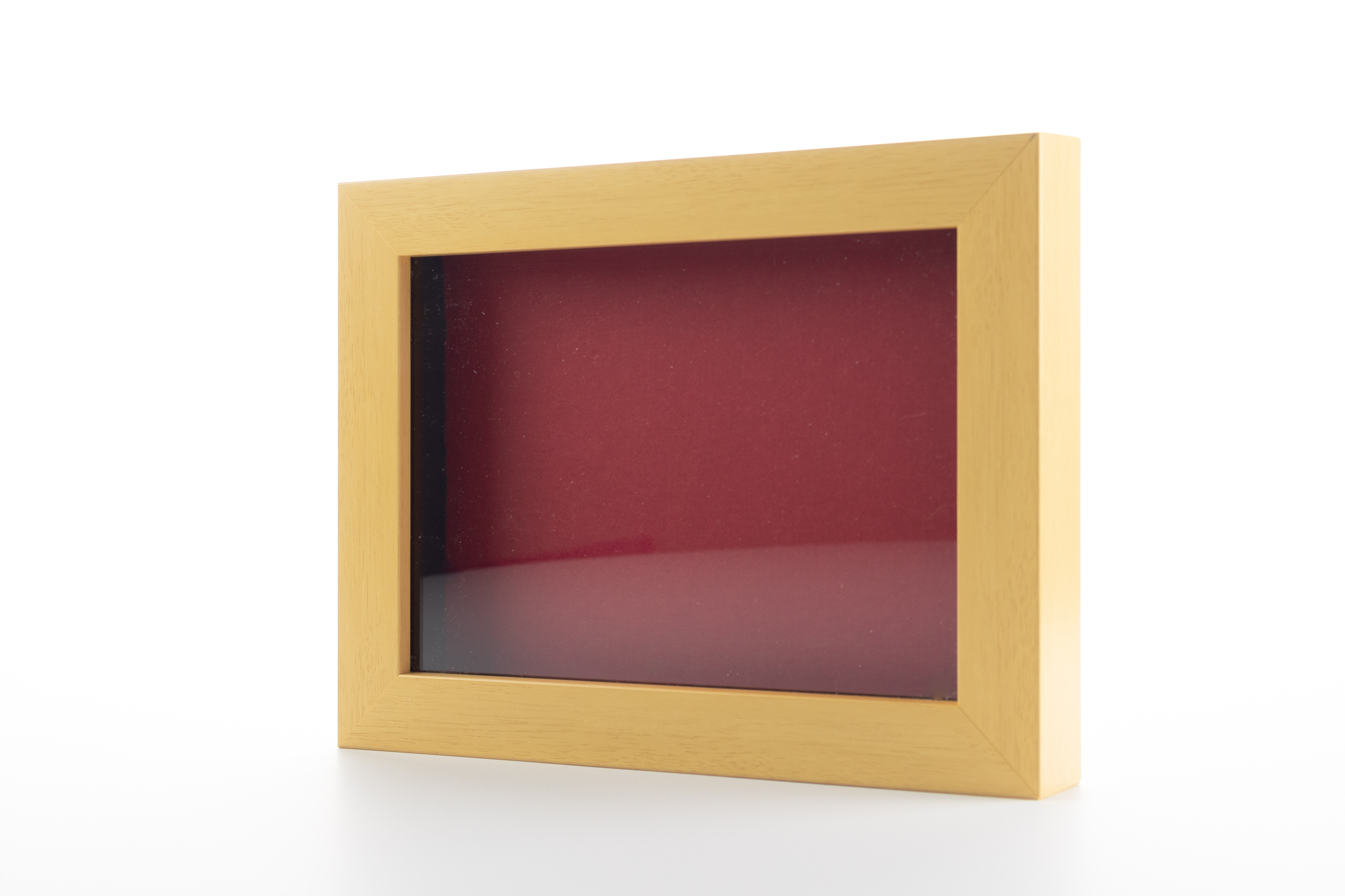 20x20 Shadow Box Frame Natural Real Wood with a Red AcidFree Backing
