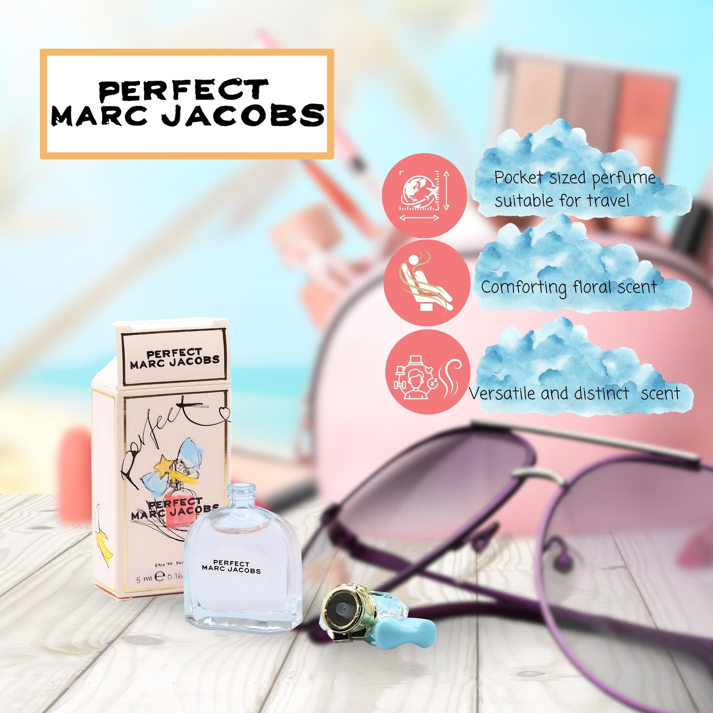 Marc Jacobs Perfect Eau de Parfum, Mini Splash, 0.16 Ounce