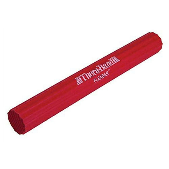 TheraBand FlexBar, Tennis Elbow Therapy Bar, Relieve Tendonitis Pain & Improve Grip Strength, Resistance Bar for Golfers Elbow & Tendinitis, Red, Ligh