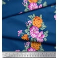 thumbnail image 2 of Soimoi Silk Fabric Florals Floral Printed Fabric 1 Yard 42 Inch Wide, 2 of 3