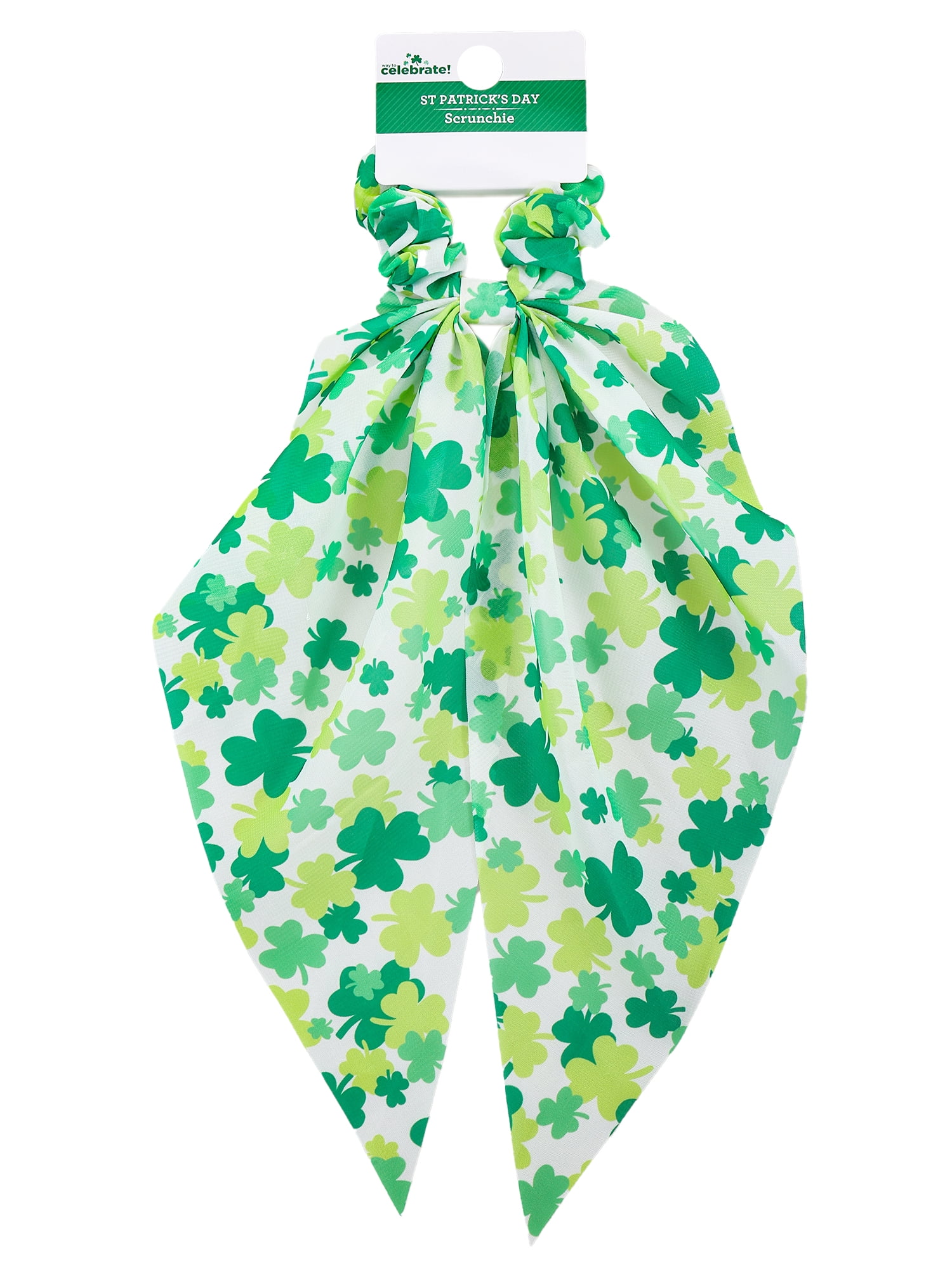 Way to Celebrate St. Patrick's Day Green Scarf Scrunchie, 1 Piece