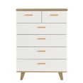 thumbnail image 5 of Wood Dressers for Bedroom,Tall Dressers for Bedroom,Boho Dresser,Wooden Dresser,Farmhouse Dresser,6 Drawer Dresser for Bedroom,White, 5 of 5