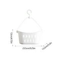 thumbnail image 2 of RKSTN Storage Basket White Plastic Storage Basket Miscellaneous Basket Storage Box Rectangular Hanging Storage Basket Kitchen Basket Hollow Out with Hooks, 2 of 5