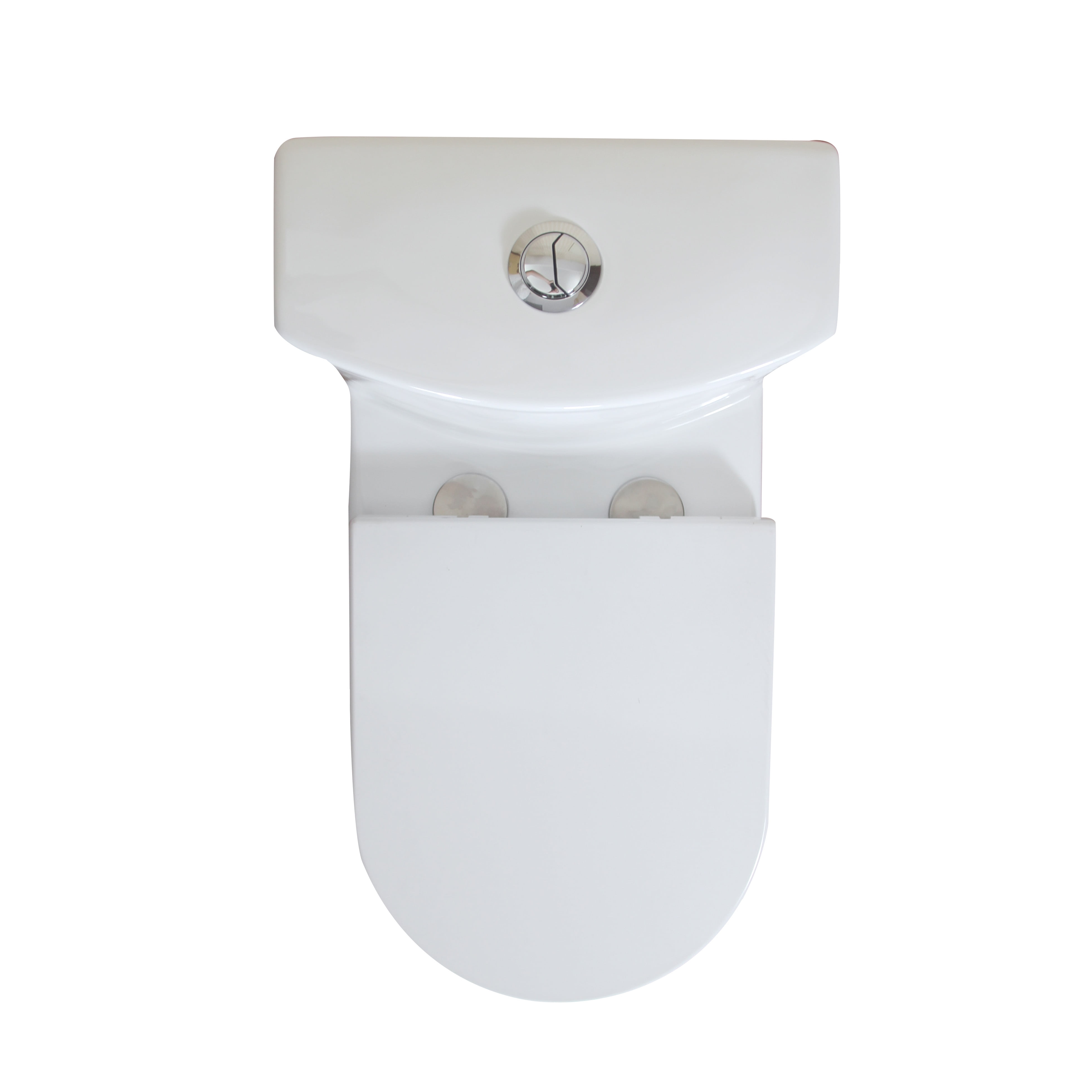 WinZo WZ5011 Rear Outlet One Piece Toilet Round Dual Flush 1.1/1.6 GPF P Trap Wall Discharge for Bathroom Basement, White