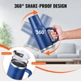 thumbnail image 3 of VEVOR 40 oz Insulated Water Bottle, Stainless Steel Sports Coffee Cup with Lid, Handheld Travel Coffee Mug Double Walled, Camping Hydration Flask Leakproof, for Indoor/Outdoor School, Work, Blue, 3 of 9