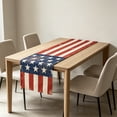 thumbnail image 5 of 4th of July Linen Star Flag Dining Table Runner - 250th Anniversary Patriotic Decor Dresser Scarf Table Runner for Independence Day Farm Kitchen Coffee Table Decor, 5 of 6