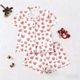 thumbnail image 4 of Goodtrade8 Button up PJ Sets for Women 2 Pieces Shorts & Tops Homewear Casual Pockets Short Sleeve Lightweight Loungewear Heart Print PJS Womens Pajamas Set Summer, 4 of 5