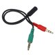 thumbnail image 2 of Divisor de auriculares para computadora (2 unidades), adaptador de auriculares para audio y micrófono de PC, conector hembra de 3,5 mm a macho de 0,5 mm., 2 of 5