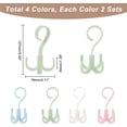 thumbnail image 2 of Paquete de 8 perchas para bolsos con 4 garras para armario, giratorias 360 grados, organizador de cinturones, bufandas, corbatas y armario., 2 of 6
