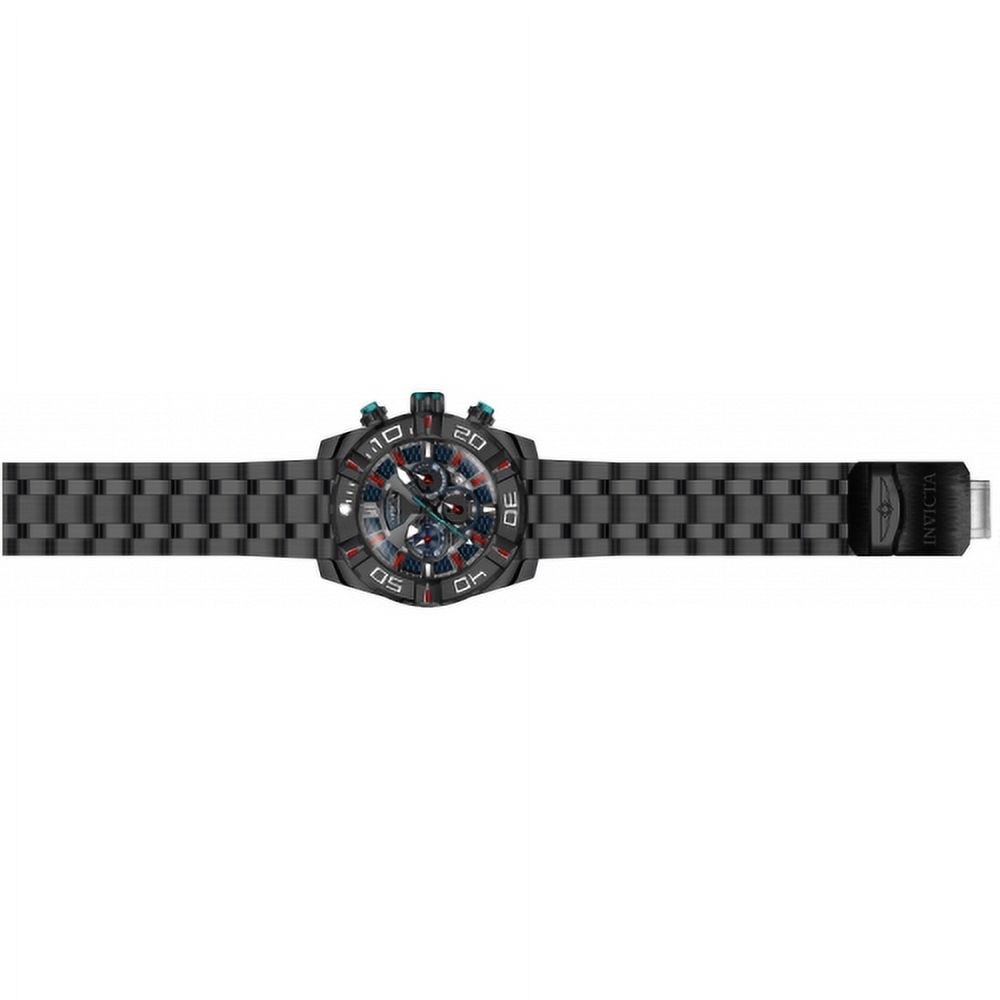 Invicta Men's Jason Taylor Black Steel Bracelet & Case Quartz Blue Dial Analog Watch 24847
