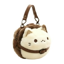 BallsFHK Cute Cat Plush Bag Stuffed Animal Bag Stuffed Toy Satchel Gift Novelty Cat Purse，Holiday Gifts