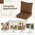 thumbnail image 5 of Demi Bonn Outdoor Seating Cushions, Deep Seat Chair Cushion Pads Set with Rope Belts for Indoor and Outdoor, Brown, 5 of 9