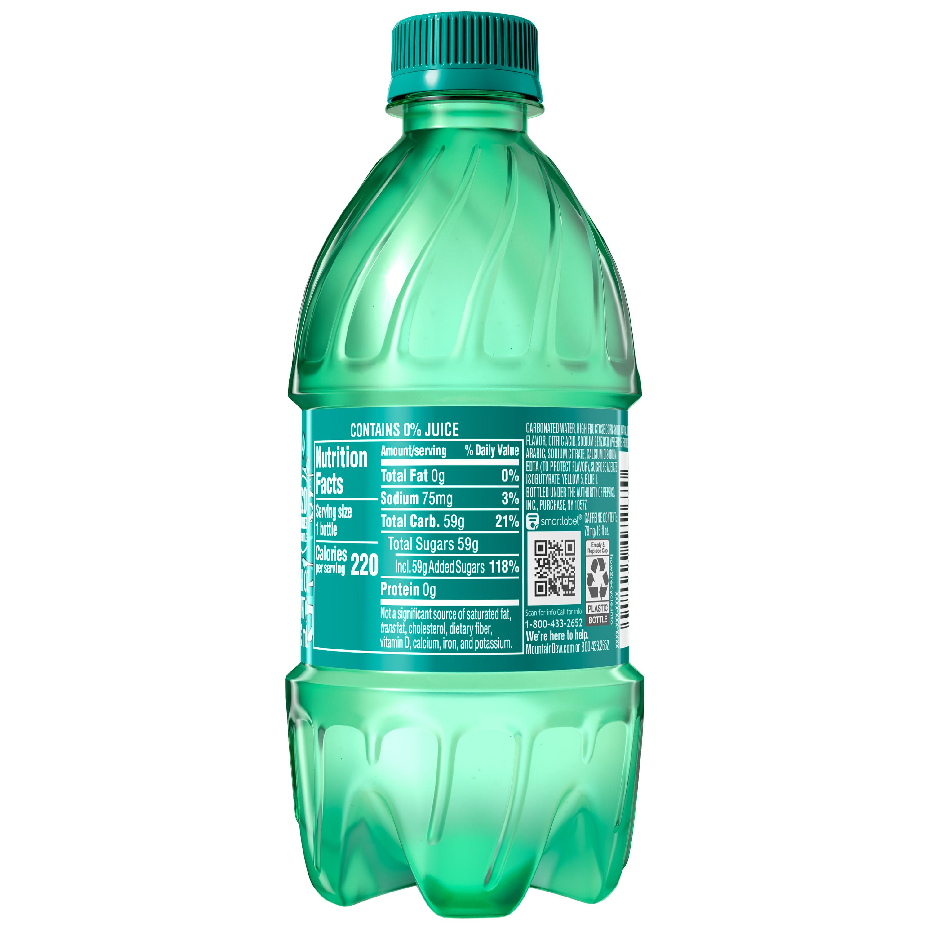 (4 pack) Mtn Dew Baja Blast, 16 oz Bottles, 6 Count