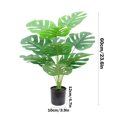 thumbnail image 3 of Artificial Turtle Plant | Faux Monstera Potted Plant | 60cm Green Tropical Leaves | Indoor Outdoor Decoration | Silk Fabric Realistic Look, 3 of 6