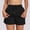 Black3, variant on Women's Sport Shorts Quick Dry Side Zipper Pocket Faux Two-piece Fitness Running Yoga Shorts Gray Size M