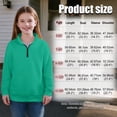 thumbnail image 7 of Uorisanigo Green Kids Girls Half Zip Pullover Sweatshirt Fall Trendy Quarter Zipper Cropped Sweatshirt Loose Long Sleeve Workout Shirts Comfy Pullover Jackets Sweaters, 7 of 7