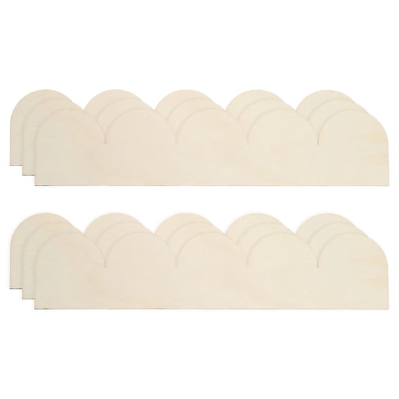 6Pack Decorative Wood Trim, Unfinished Scalloped Wooden Molding Trim for DIY Craft, Home Wall Cabinet Shelf Window Door(11.81" x 2.56")