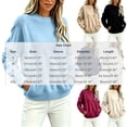 thumbnail image 3 of Womens Pullover Sweaters with Pocekt Casual Loose Fit Warm Long Sleeve Lightweight Fall Winter Tops White XL, 3 of 6