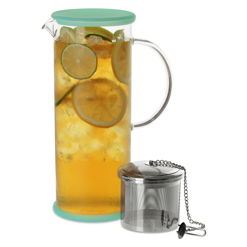 Lucent Glass Iced Tea Jug w/ Capsule Infuser 48 oz.Mint Green