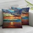 thumbnail image 3 of BANET  Ocean Blue Tropical Inspirational Throw Pillow Covers, Decorative Pillow Covers Digital Printing Blended Fabric for Couch Sofa Bed Invisible Zipper  24x24in, 3 of 7