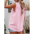 thumbnail image 4 of Women Sleeveless Blouse Ruffles Button V Neck Vest Casual Tops, 4 of 8