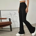 thumbnail image 5 of HUPOM Womens Scrub Pants Joggers Pants For Women Trousers High Waist Rise Full Straight-Leg Black M, 5 of 6