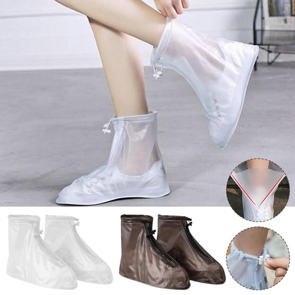 Rain Boot Waterproof Shoes Covers, Sand Control Non-Slip Shoe Cover Galoshes, PVC Rubber Sole Reusable Rain Snow Boots Overshoes