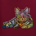 thumbnail image 2 of First We Still Your Heart Then Your Bed | Funny Neon Colorful Cat | Dean Russo Art Animal Lover Womens T-Shirt, Maroon, 3X-Large, 2 of 6