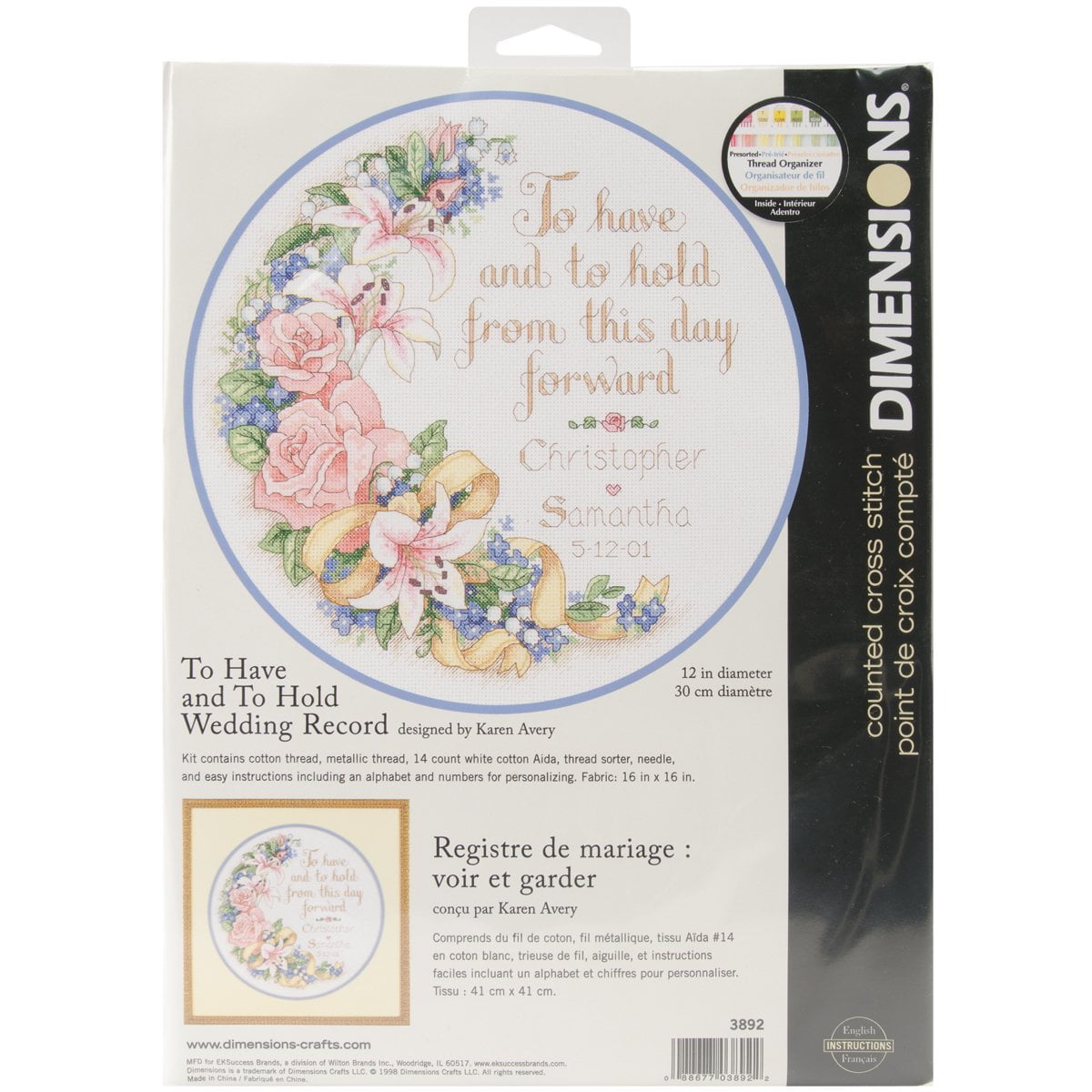 Wedding Doves 17-Inch by 12-Inch Janlynn Cross Stitch Kit