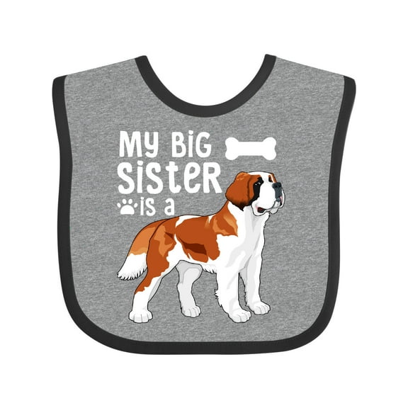 Inktastic My Big Sister is a Saint Bernard (white) Boys or Girls Baby Bib
