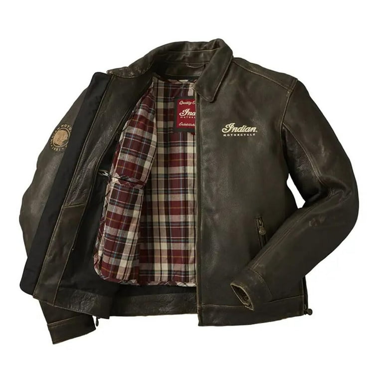 Indian Motorcycle Men's Leather Classic Riding Jacket with