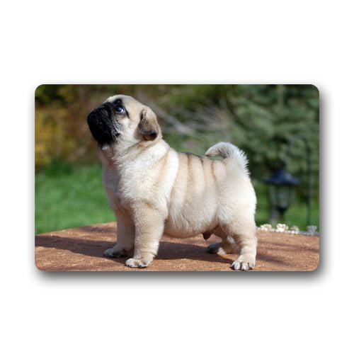 TOP QUALITY NOVELTY 60CMX110CM APROX 4X2FT WOVEN RUGS/MATS PUG DOGS DESIGNS 