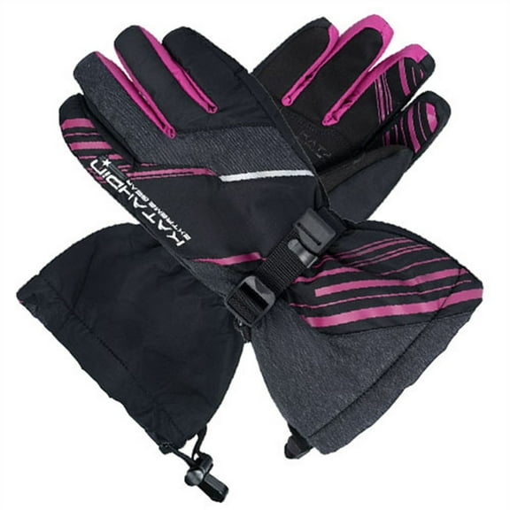 Katahdin Gunner Snow Gloves Black/Gray/Pink XS
