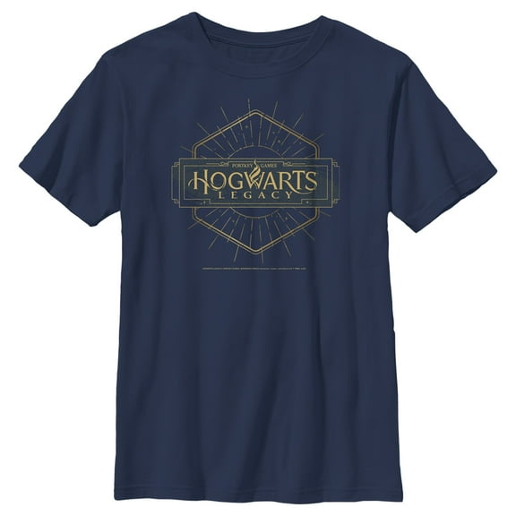Boy's Hogwarts Legacy Small Art Deco Logo  Graphic Tee