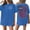 Blue, variant on Patriotic Blouse Women 4th Of July Usa Flag Short Sleeve Crew Neck Tops 1776-2026 American Flag Casual Tunics M