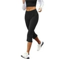 thumbnail image 3 of DYMADE Women Sweatpant Yoga Sport Running Mid Waist Solid Color Pockets Athletic Fit Capri Leggings, 3 of 5