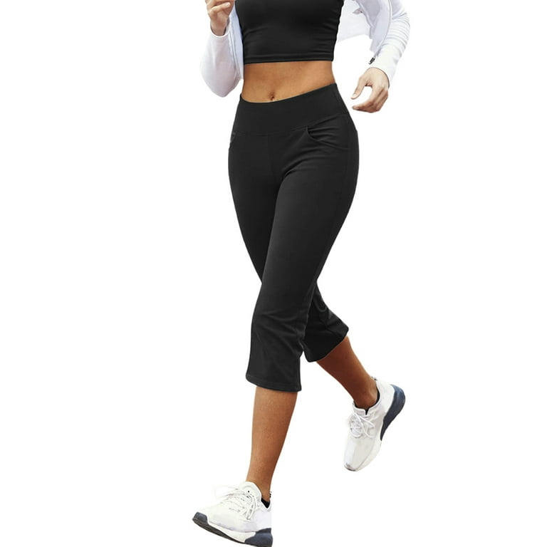 WTPretty Womens Tummy Control Cropped Leggings Sport Workout Fitness  Pockets Capri Pants