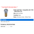 thumbnail image 2 of Brake Light Bulb - Compatible with 1998 - 2000 Volvo V70 1999, 2 of 2