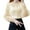 Beige, variant on Women's Summer Tops Dressy Casual Women Women's Spring Solid Color Mesh Long Sleeve Bubble Sleeve Round Neck Top Lace Shirt Work Blouse Business Casual Shirts Loose Fit Tees Blouses