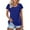 Blue, variant on CHGBMOK Womens Tops Summer T-Shirts Short Sleeve Tunic Buttons Tops Dressy Casual Business Blouses