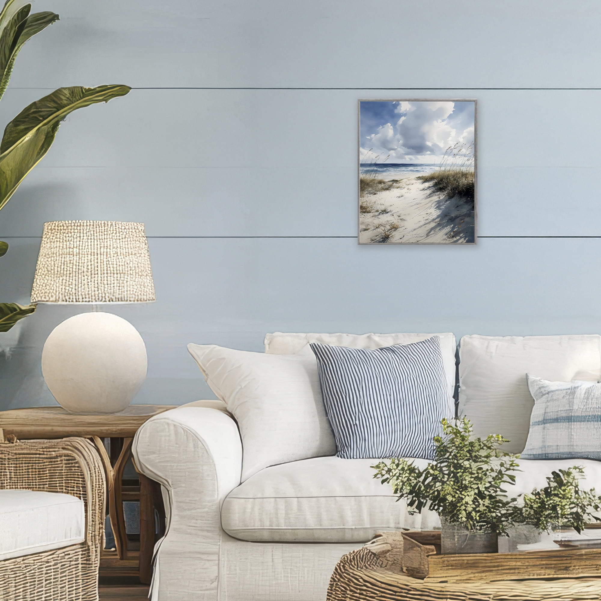 Stupell Industries Dune Beach at Midday Gray Framed Giclee Art, design by Franklyn Gregory