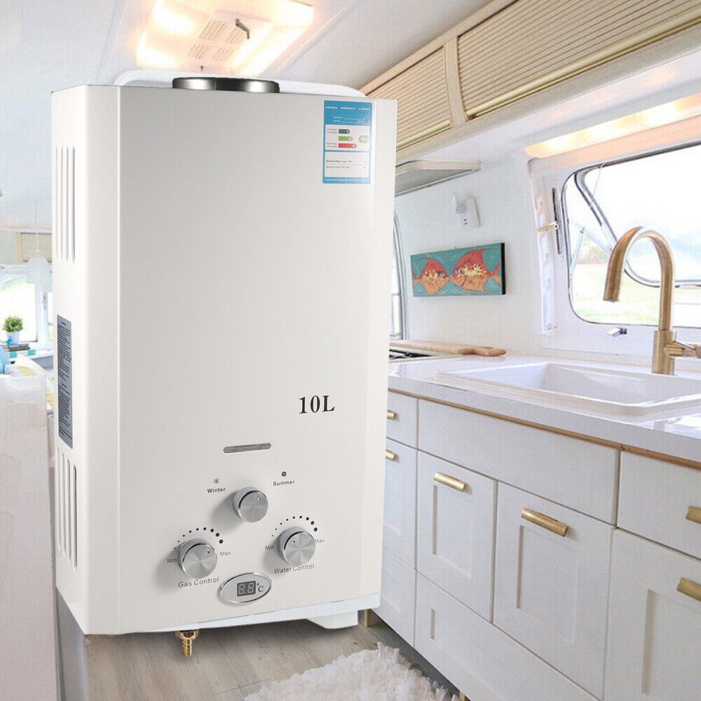 G · PEH 8L Natural Gas Water Heater for Home Use - Instant Hot Water Supply, Overheating Protection, Compact Design